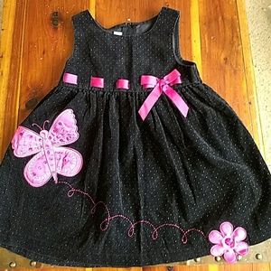 Bonnie Baby Black Sleeveless Corduroy Dress